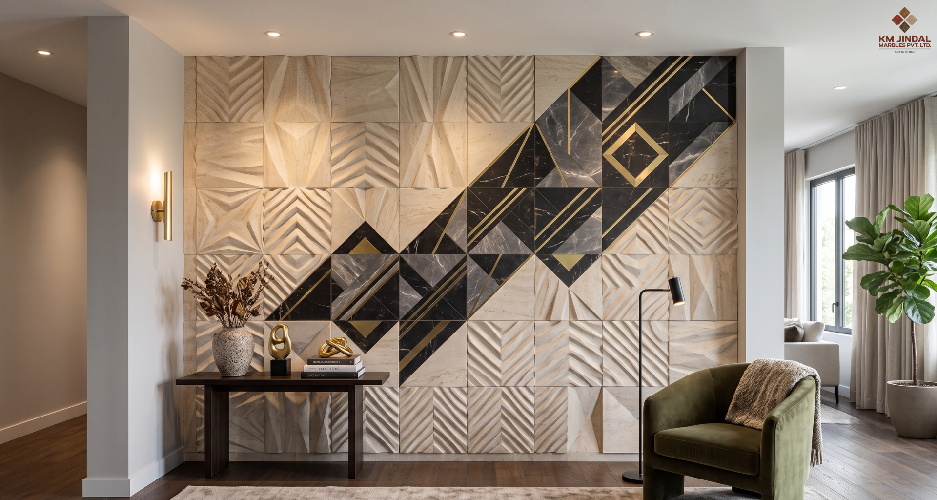 Carved Accent Stone Wall Panel