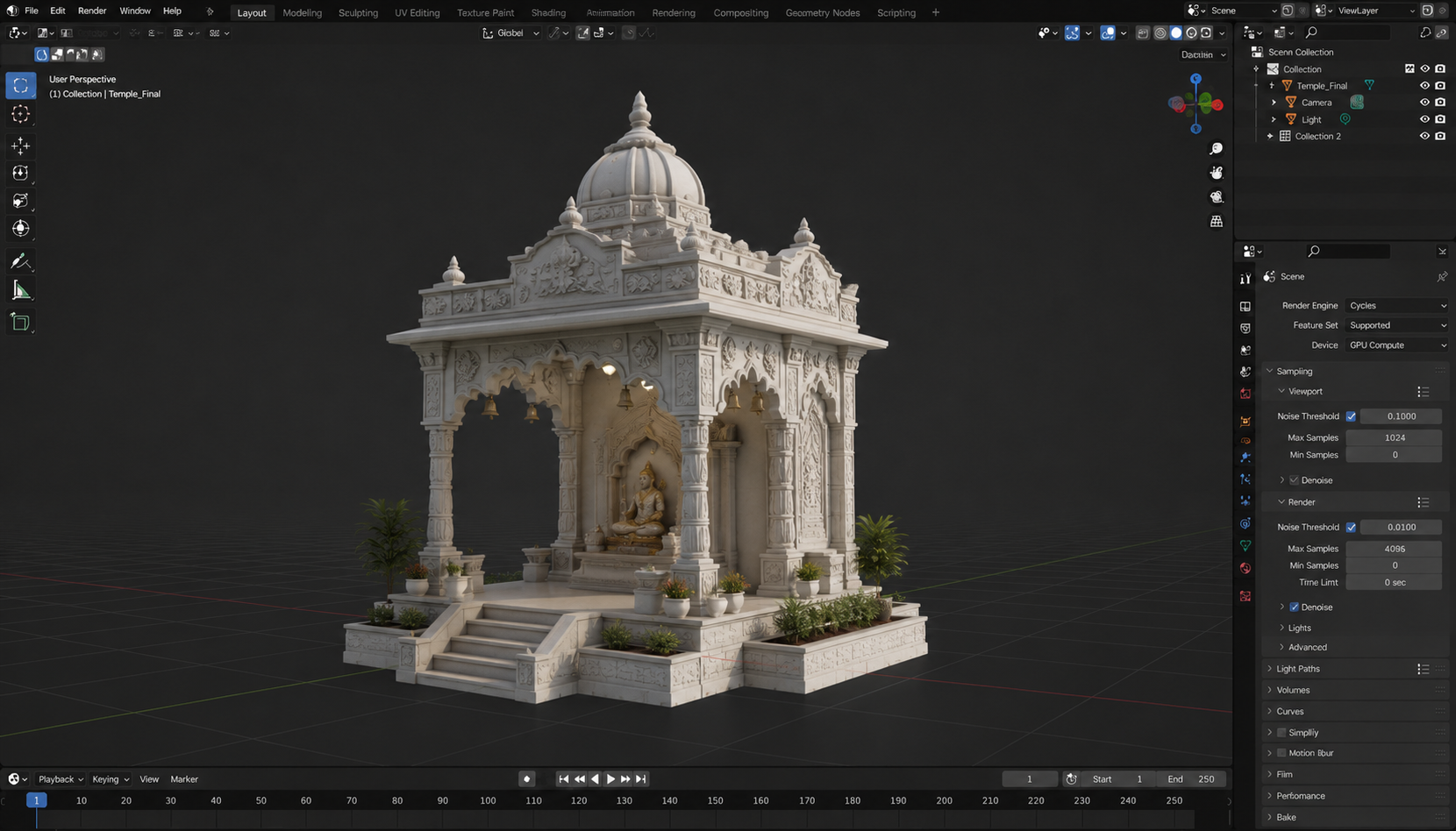 3D Rendered Stone Space